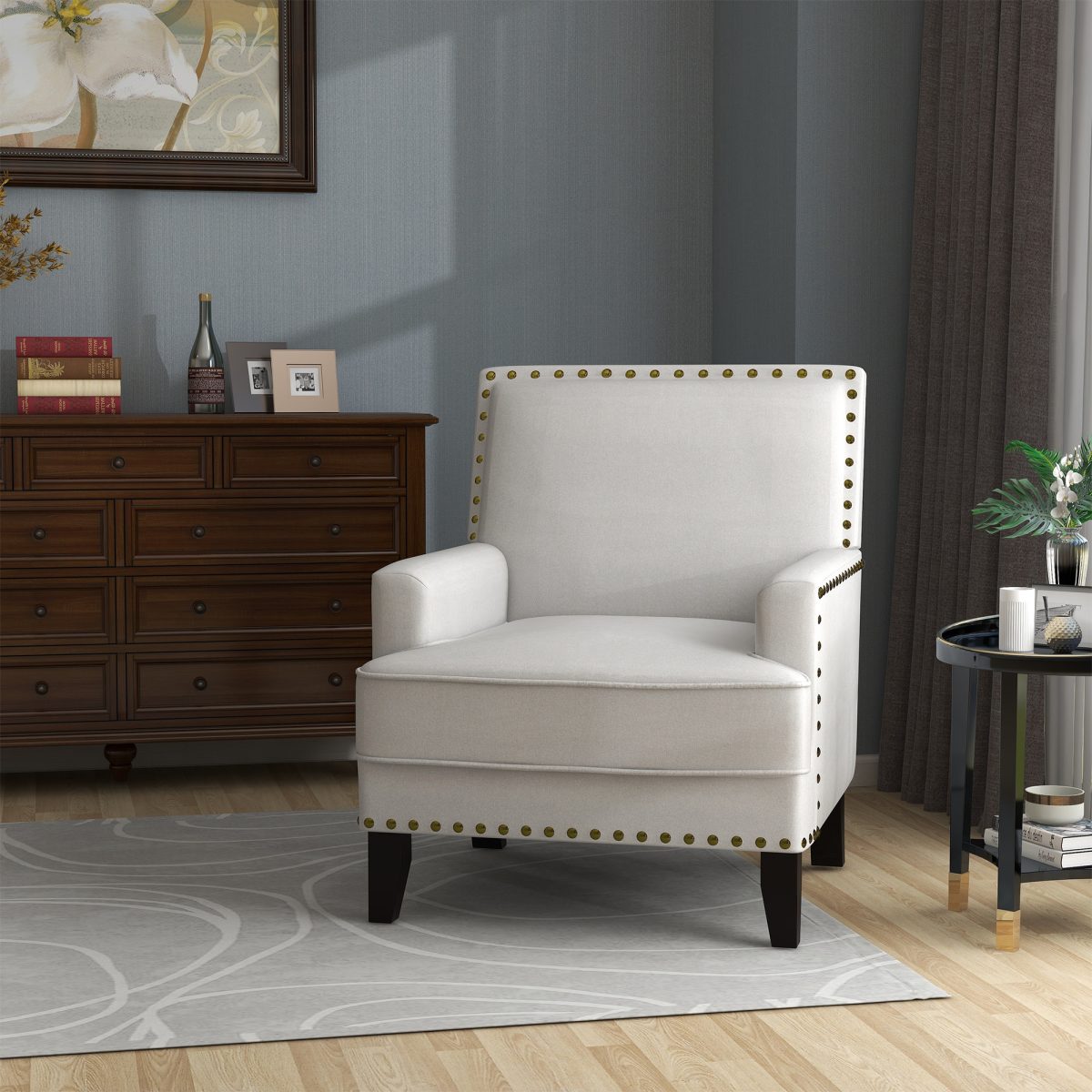 Angelina Upholstered Armchair Arm Club Chair - Image 3