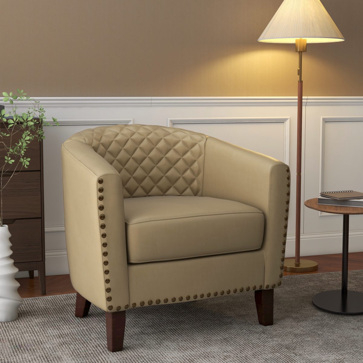 Elvina 30.12" Faux Leather Tufted Club Chair - Image 6