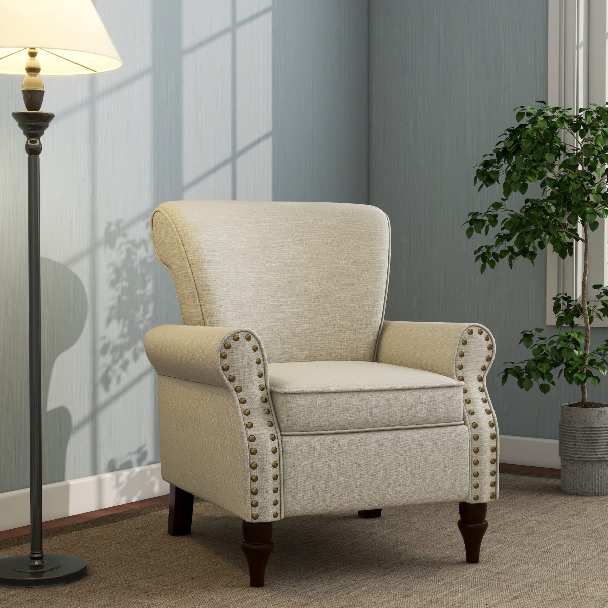 Amelie Upholstered Fabric Armchair - Image 5