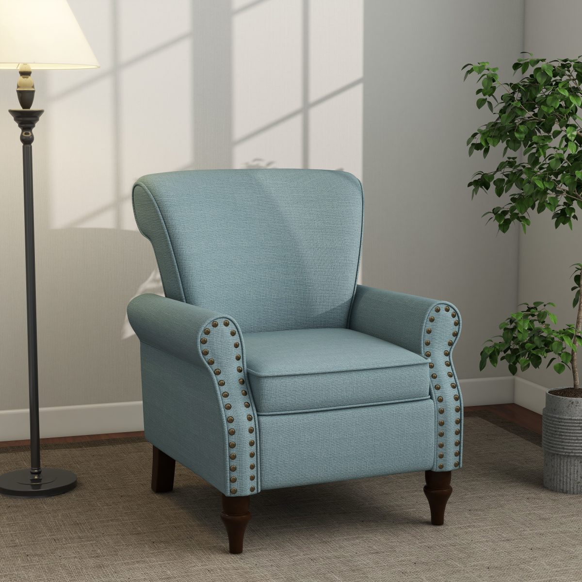 Amelie Upholstered Fabric Armchair - Image 4