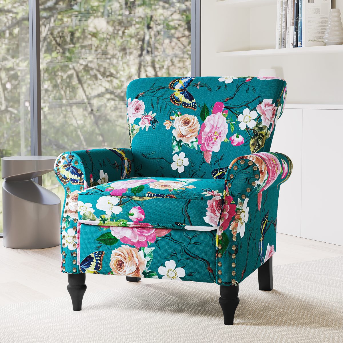 Amelie Upholstered Fabric Armchair - Image 3