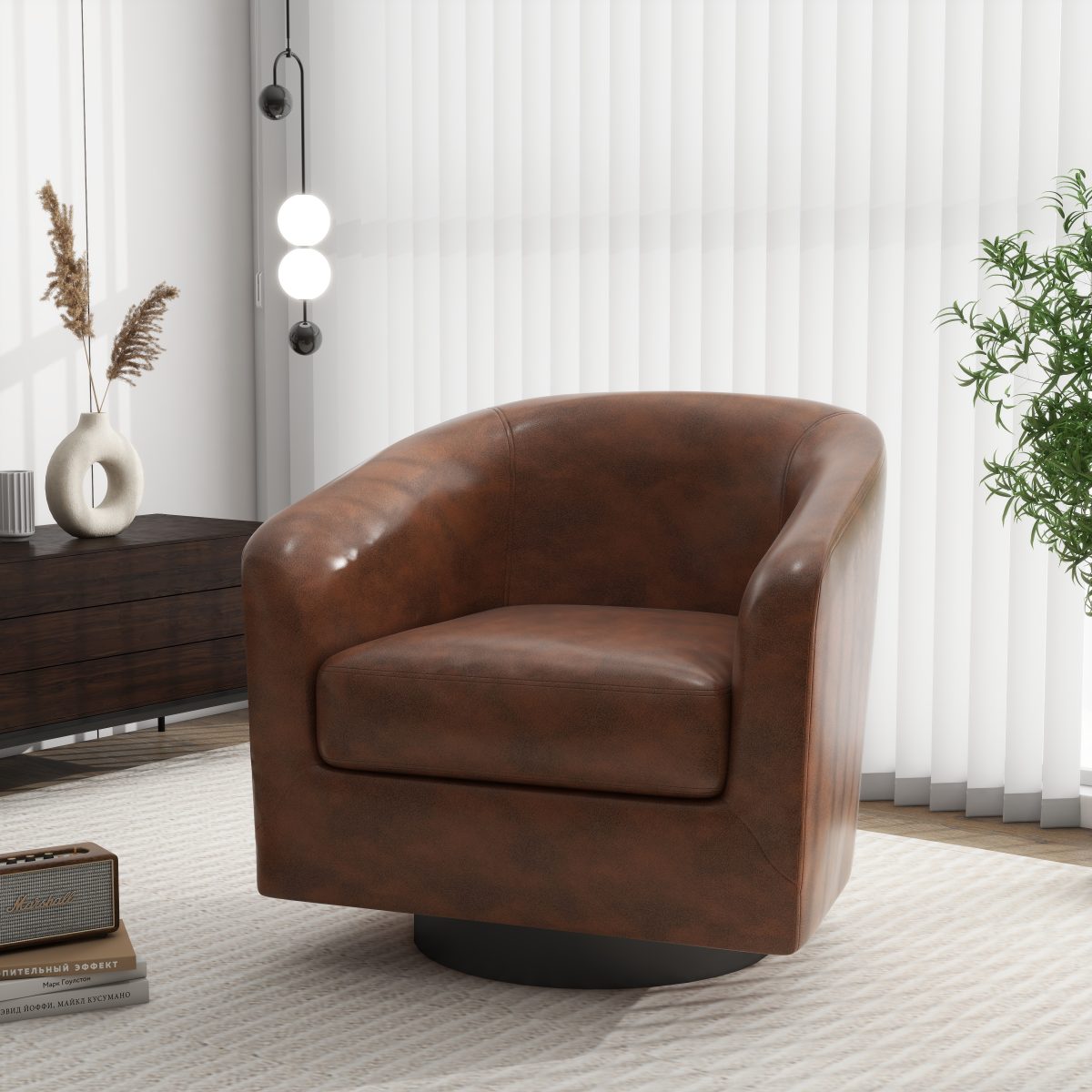 Kaelea Mid-Century Modern Swivel Accent Chair - Image 11