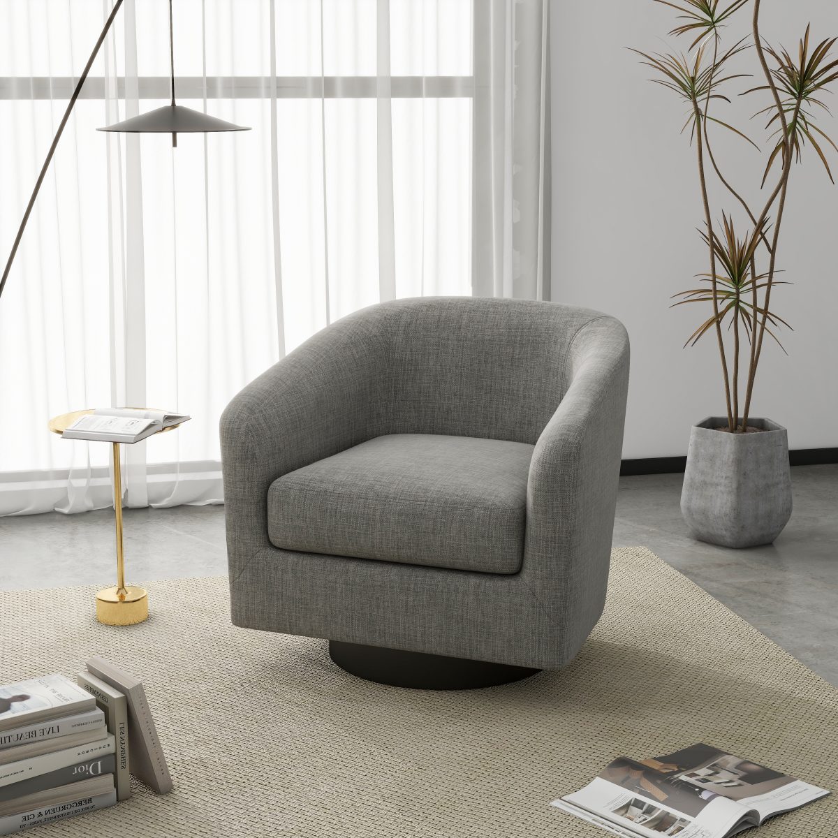 Kaelea Mid-Century Modern Swivel Accent Chair - Image 5