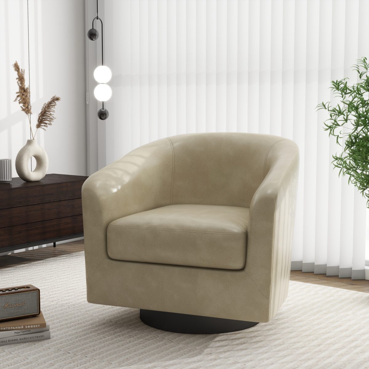 Kaelea Mid-Century Modern Swivel Accent Chair - Image 7