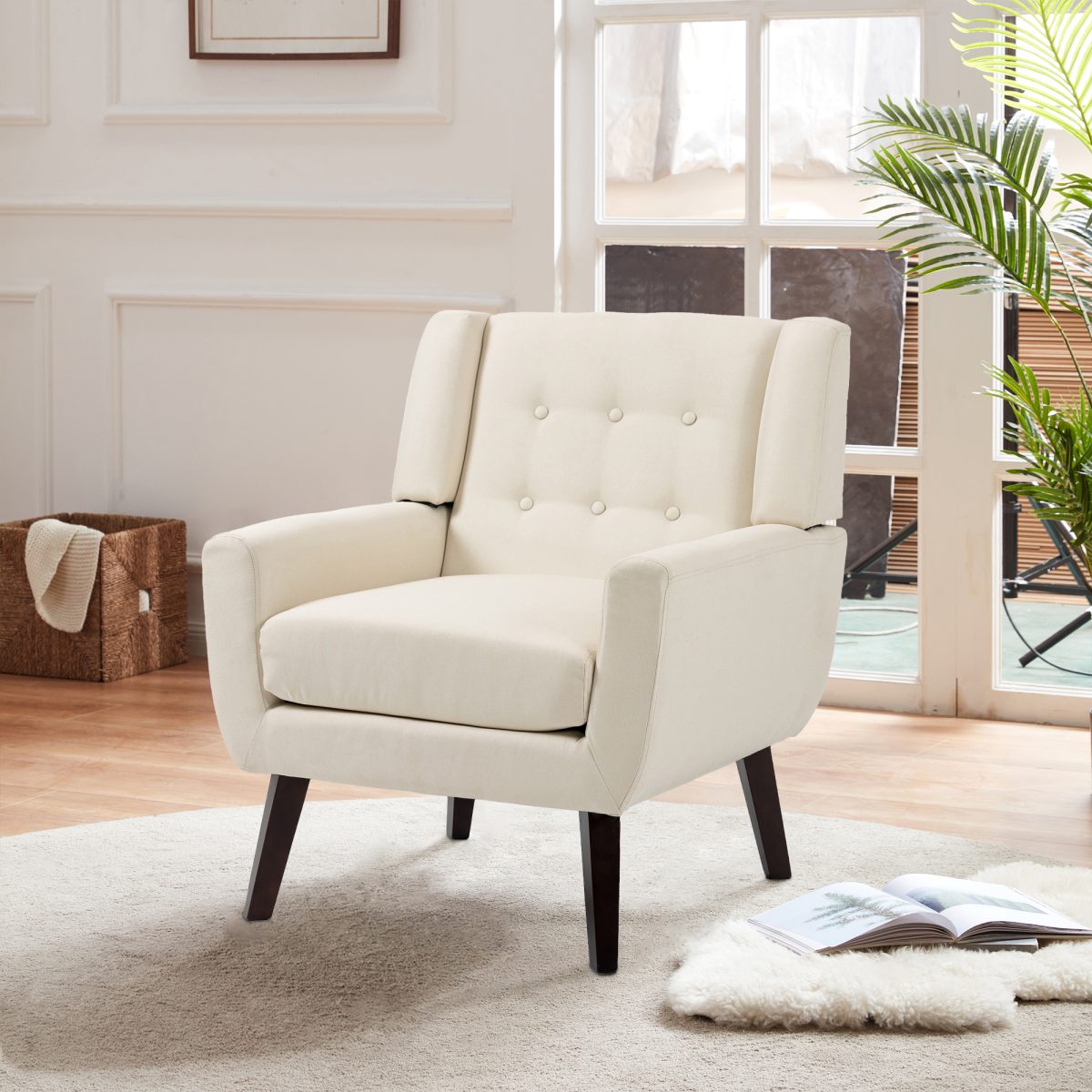 Haven 30.12" Wide Tufted Faux Leather Barrel Club Chair - Image 5