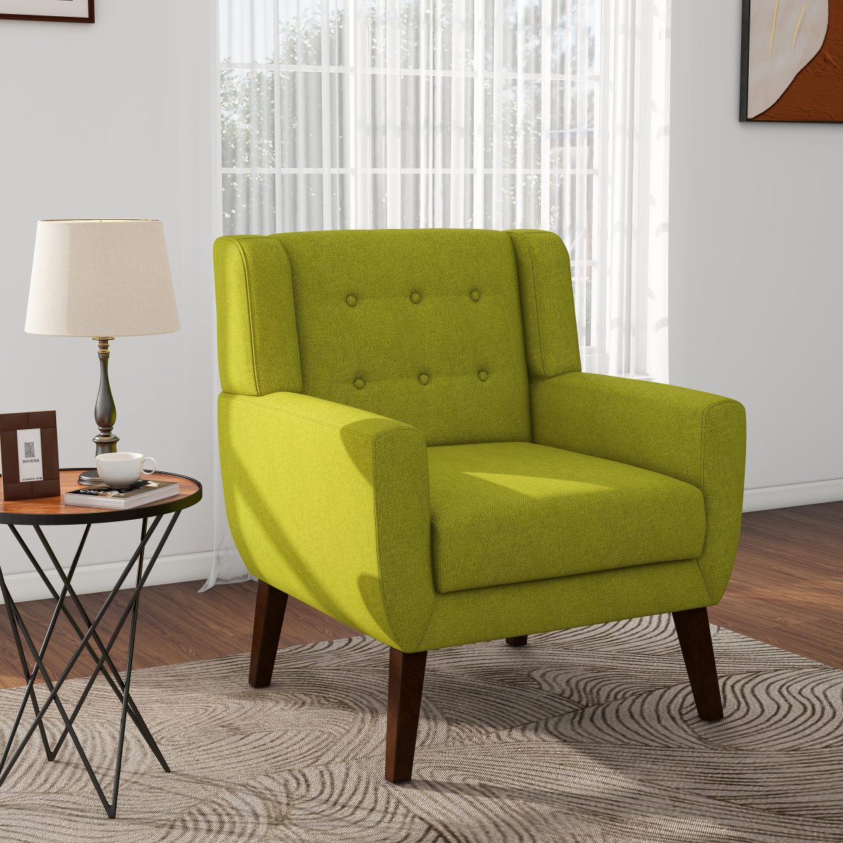 Haven 30.12" Wide Tufted Faux Leather Barrel Club Chair - Image 3