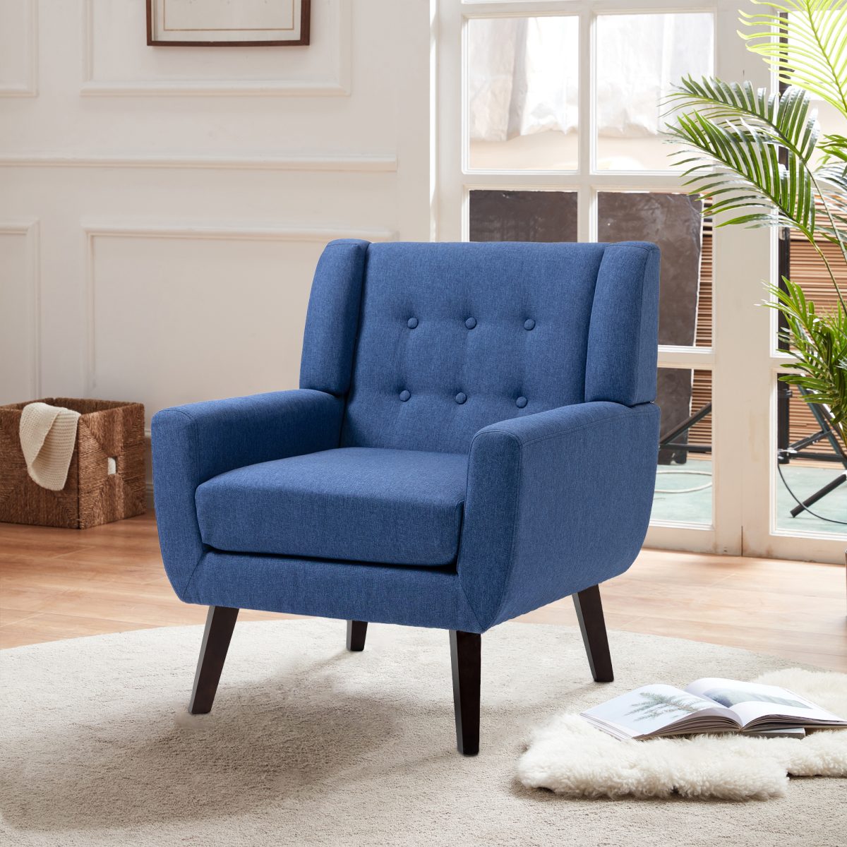 Haven 30.12" Wide Tufted Faux Leather Barrel Club Chair - Image 7