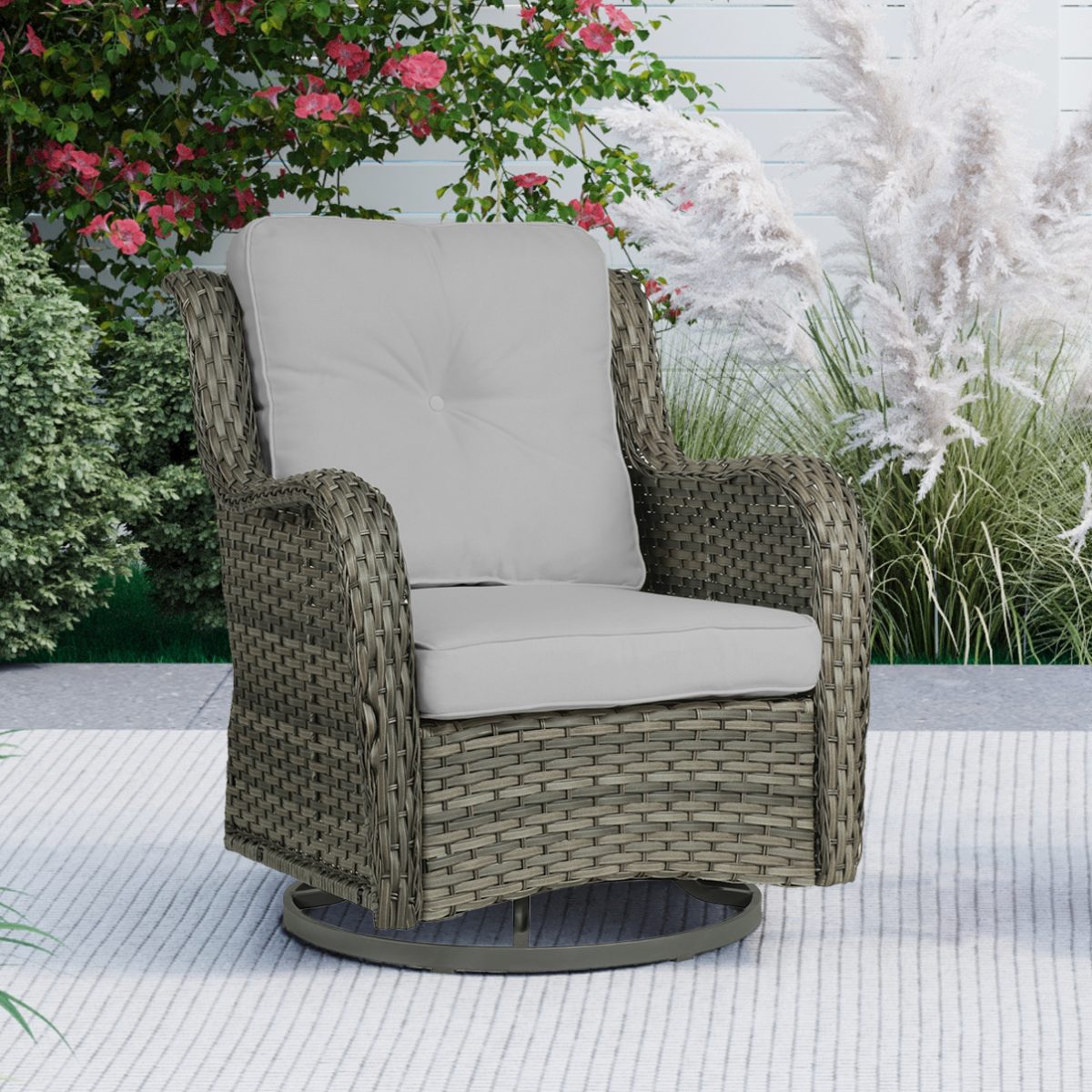 Outdoor Avalise Rocker Metal Chair with Cushions - Image 7