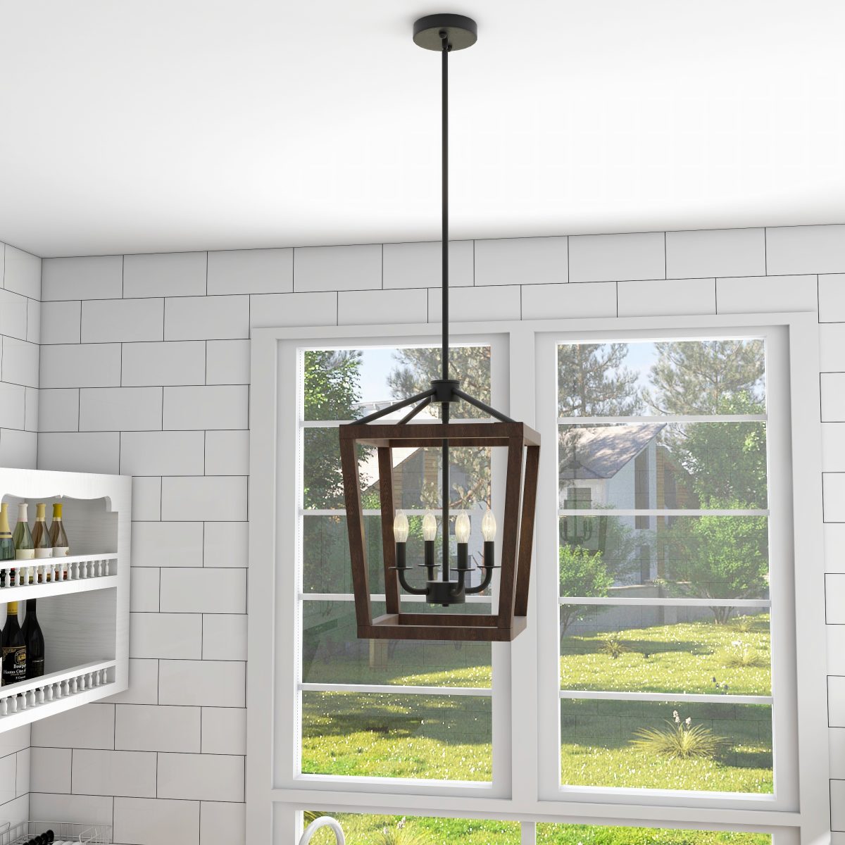 Dobson 4 - Steel Dimmable Lantern Geometric Chandelier - Image 5