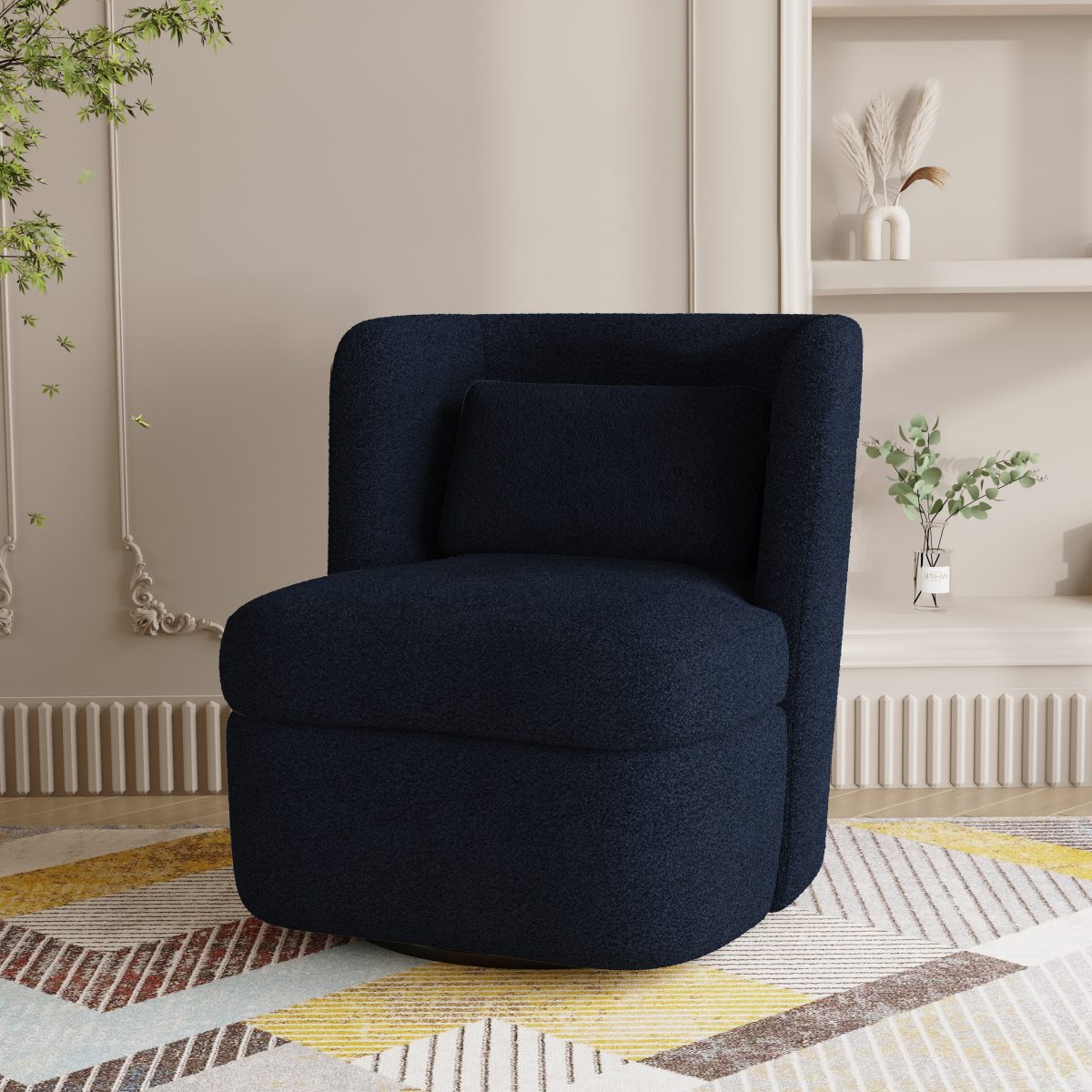Aunna Upholstered Swivel Barrel Chair - Image 5