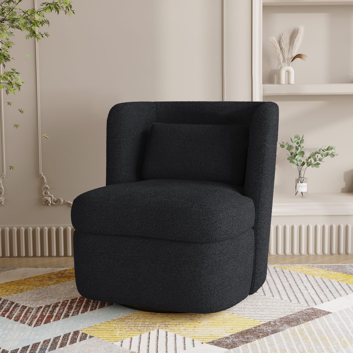 Aunna Upholstered Swivel Barrel Chair - Image 3