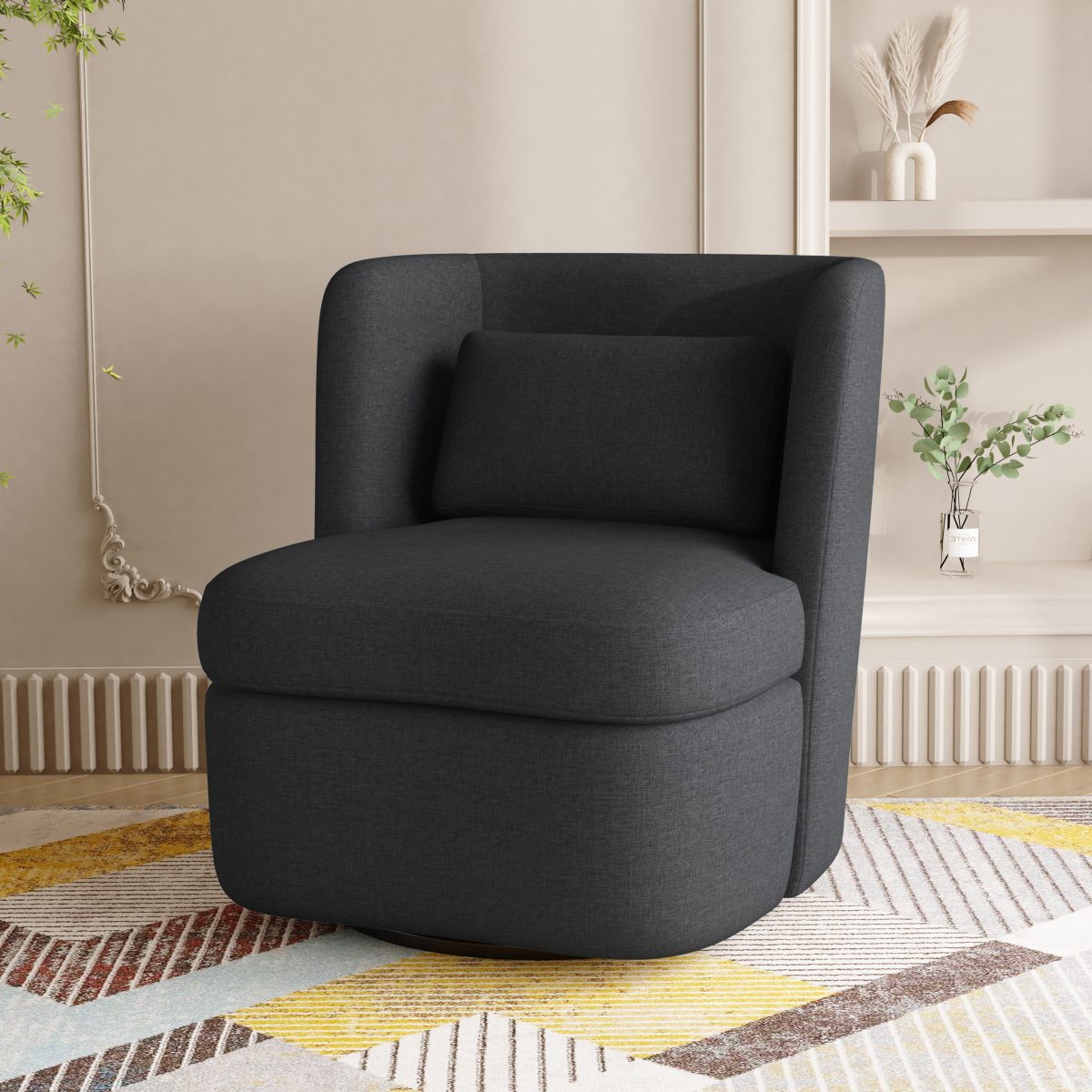 Aunna Upholstered Swivel Barrel Chair - Image 6