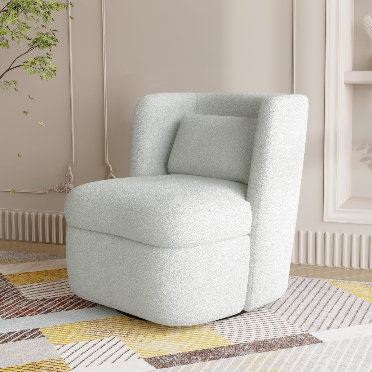 Aunna Upholstered Swivel Barrel Chair - Image 4