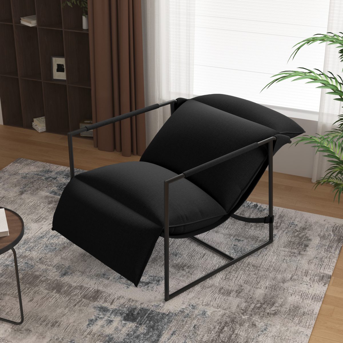 Finnigan 30.8'' W Modern Metal Framed Sling Upholstered Accent Chair - Image 6