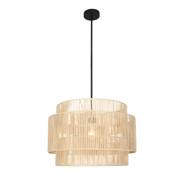 Armelia 1 - Light Nature Brown Drum Pendant