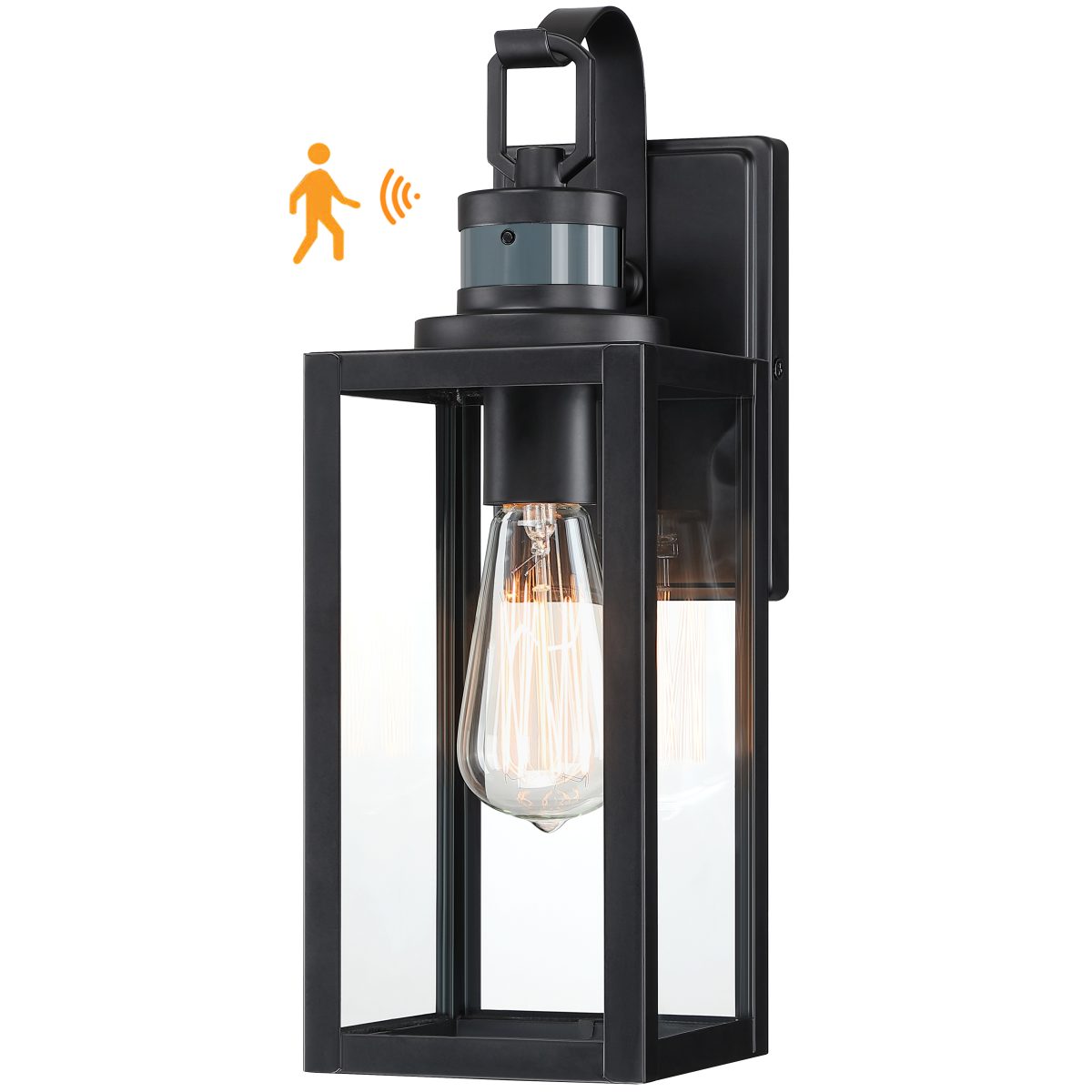 Bessie 1-Light Black Motion Sensor Outdoor Wall Lights Dusk to Dawn Light Fixture - Image 1