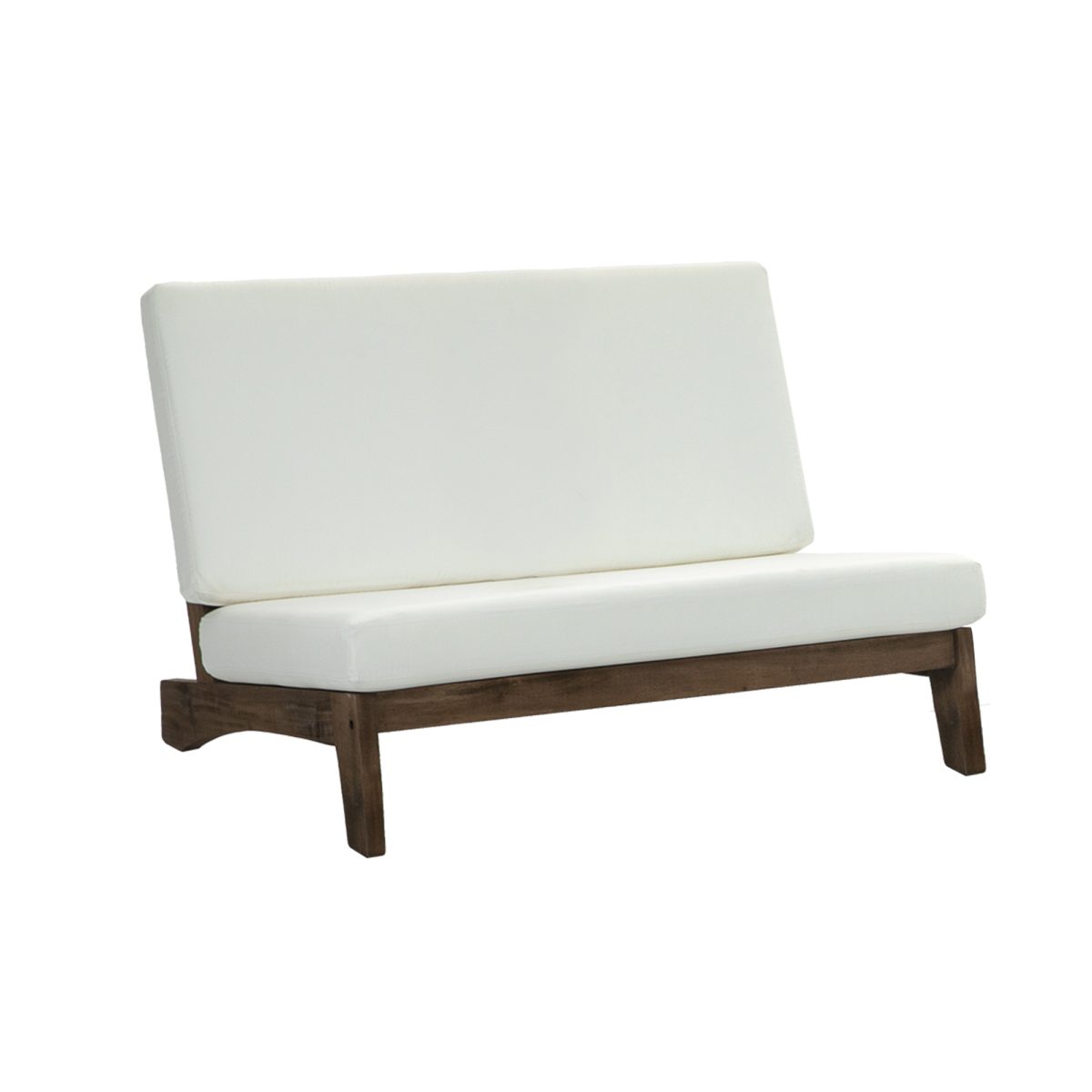 Wood Outdoor Sectional Furniture 2 Seat Armless Patio Sofa - Image 1