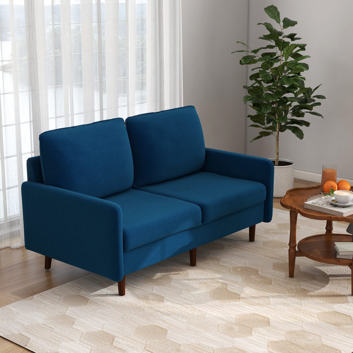 Milman 56.9'' Velvet Loveseat - Image 3