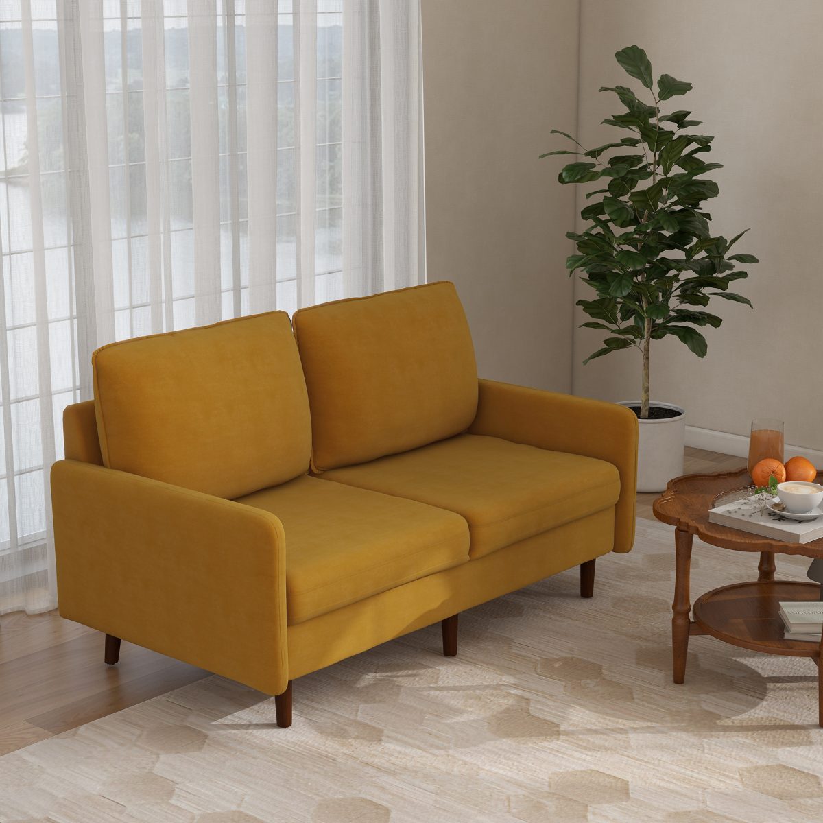 Milman 56.9'' Velvet Loveseat - Image 4