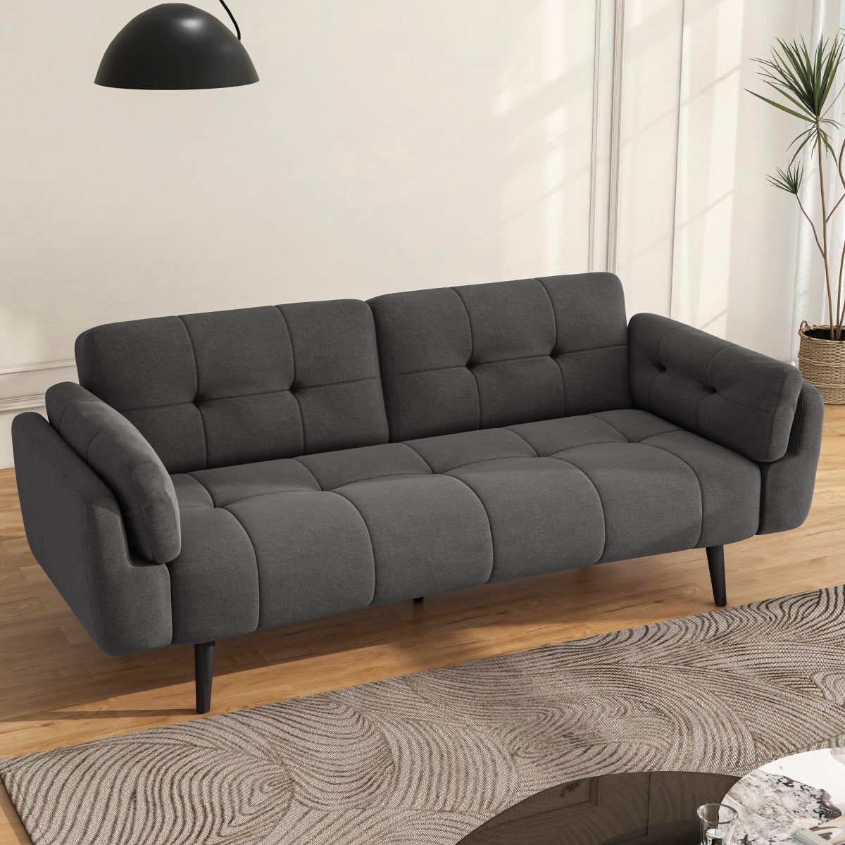 Raducu 74.9'' Flared Arm Convertible Sleeper Sofa - Image 2